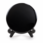 Obsidian Black Round Mirror & Stand 10cm Obsidian Black Round Mirror & Stand 10cm